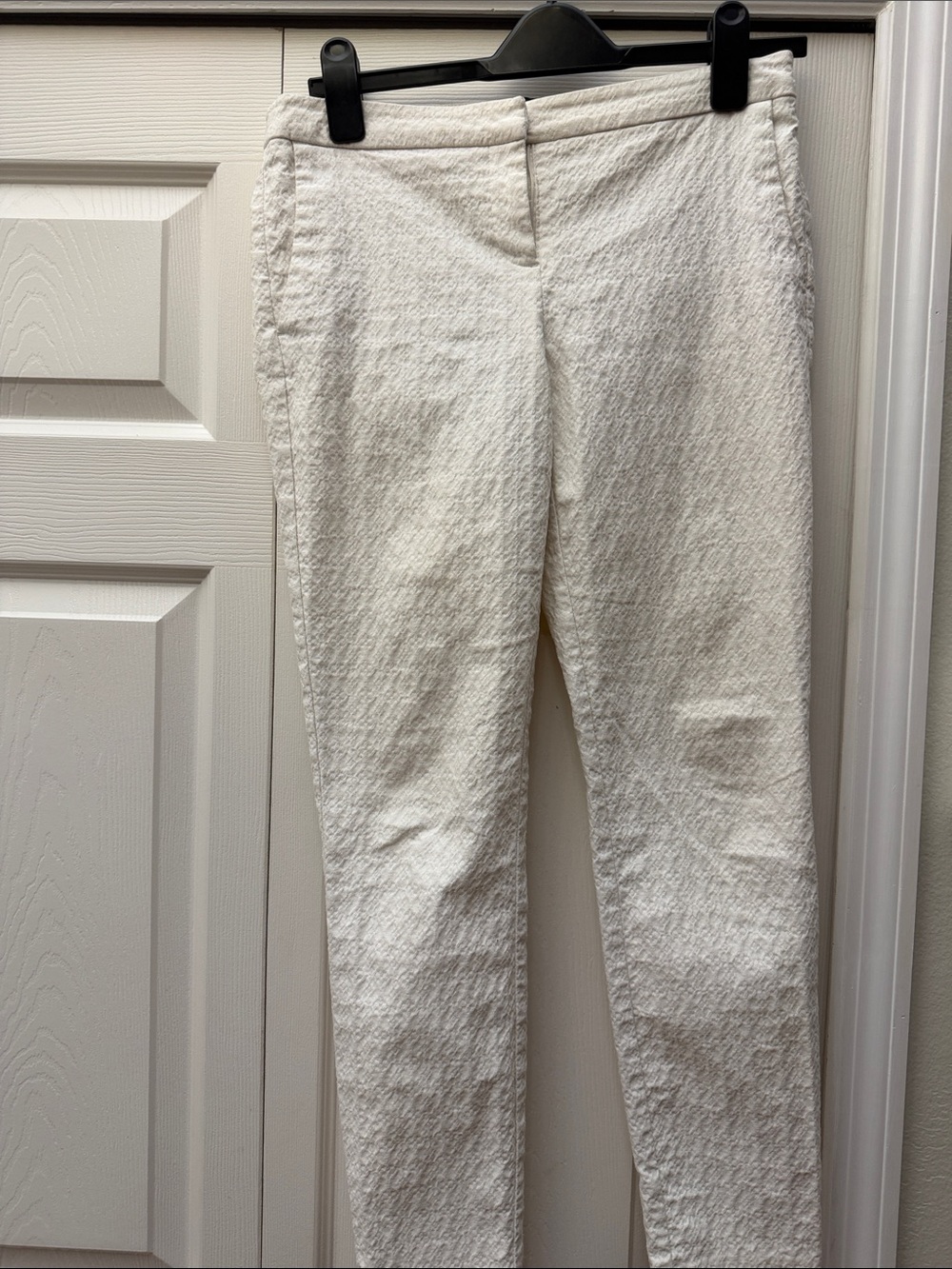 Cynthia Rowley Cream Textured Ankle Pants - Picture 2 of 12
